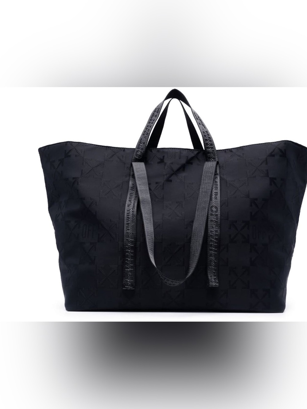 Men's Black Tote Bag - Designer Embossed Patternu